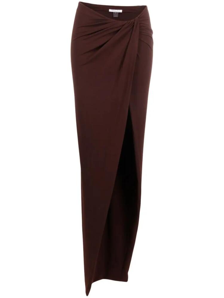 LaQuan Smith draped maxi skirt - Brown Cover