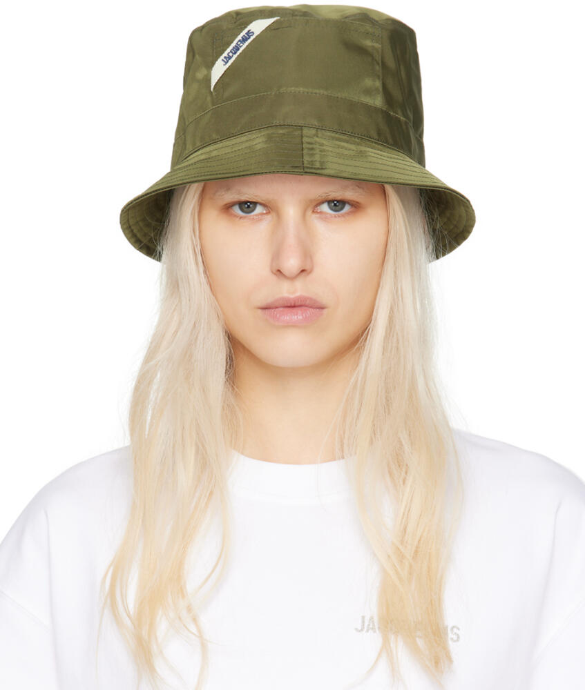 JACQUEMUS Green Le Chouchou 'Le Bob Ovalie' Bucket Hat Cover