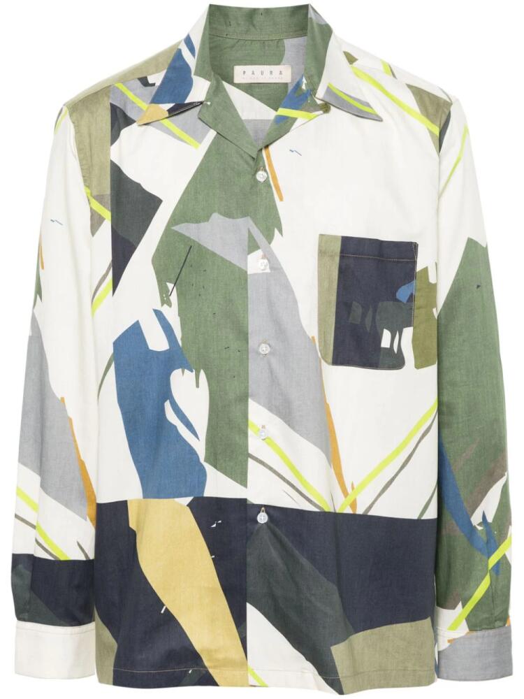 Paura Austin abstract-pattern shirt - Green Cover