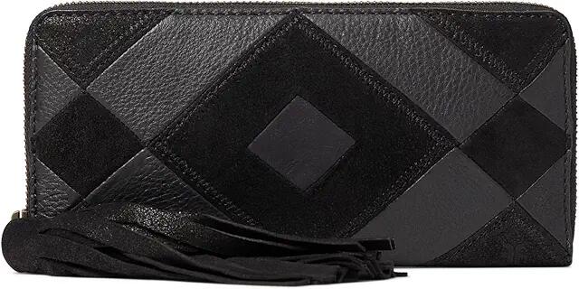 Frye Miren Patchwork Zip Wallet (Black) Handbags Cover