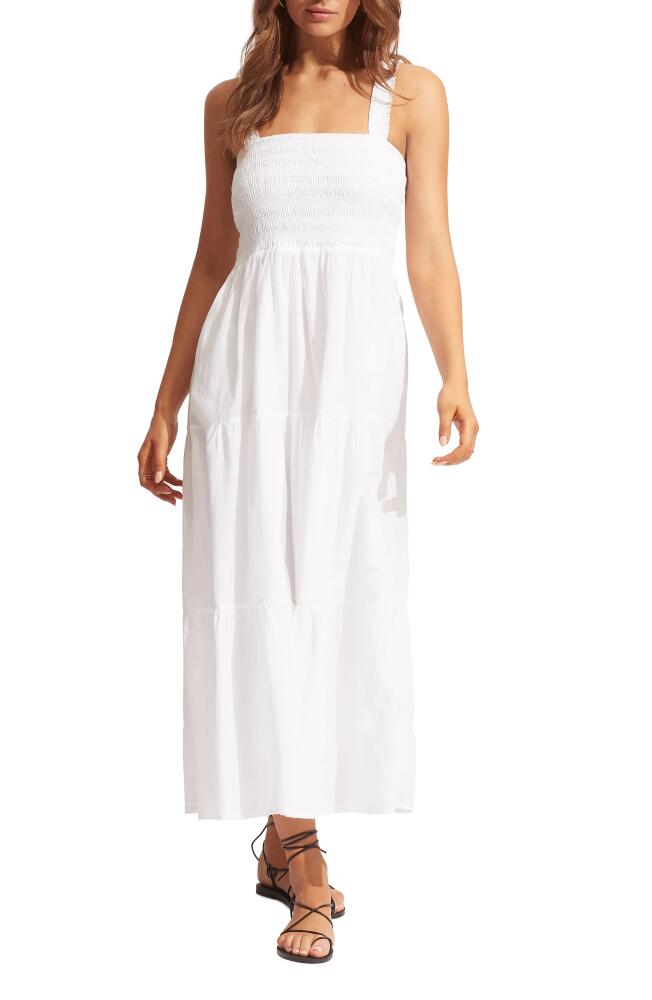 Seafolly Faithful Cover-Up Midi Sundress in White Cover