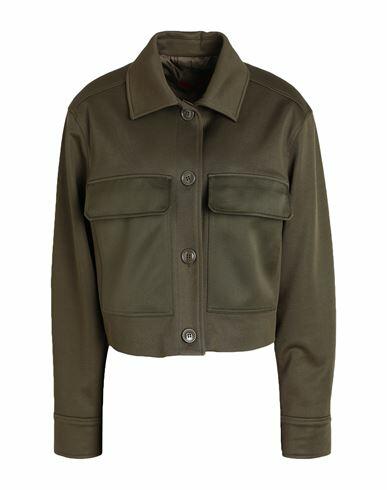 Max & co. Mirra Woman Jacket Military green Polyester, Cotton Cover