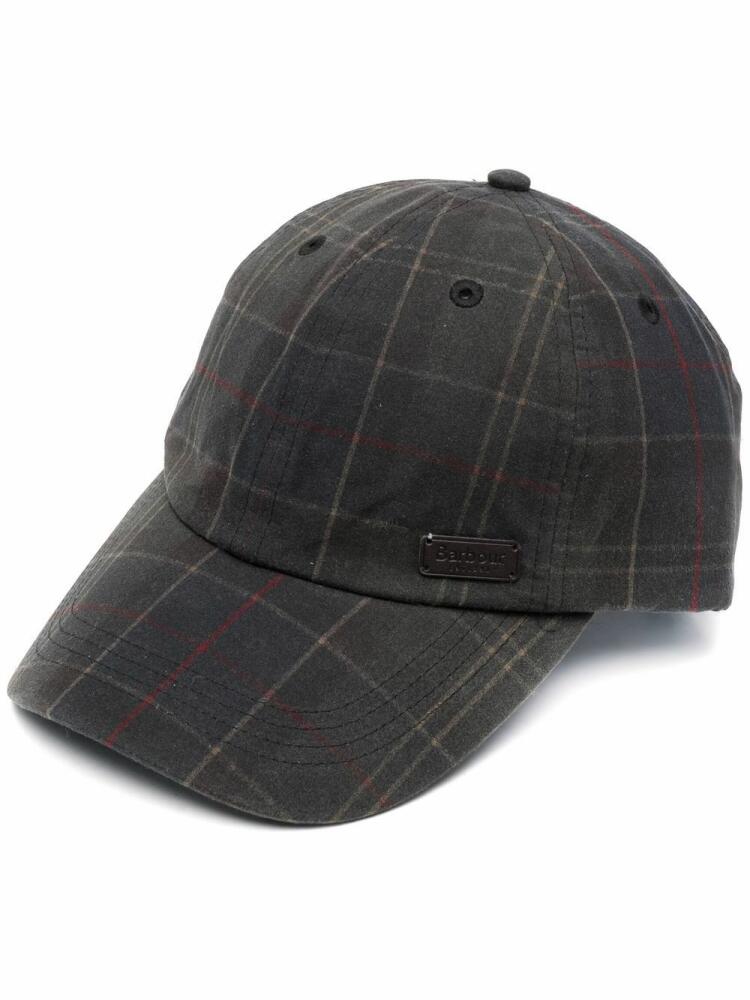 Barbour plaid-pattern cap - Green Cover