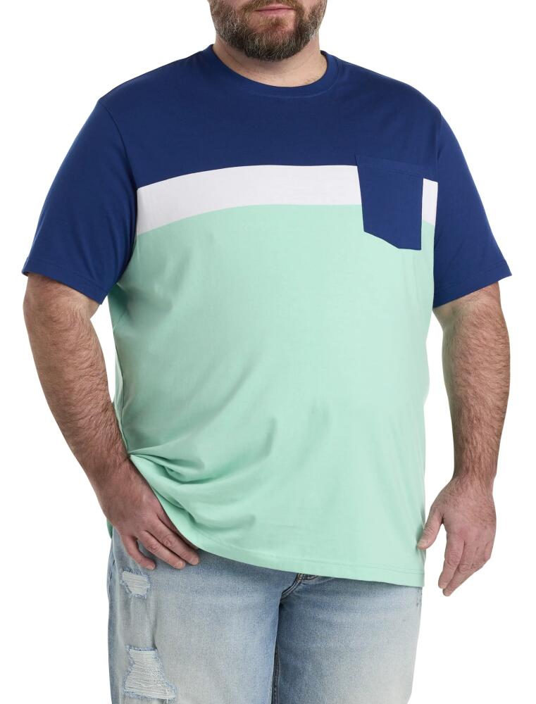 Harbor Bay by DXL Colorblock Pocket T-Shirt in Navy Green Cover