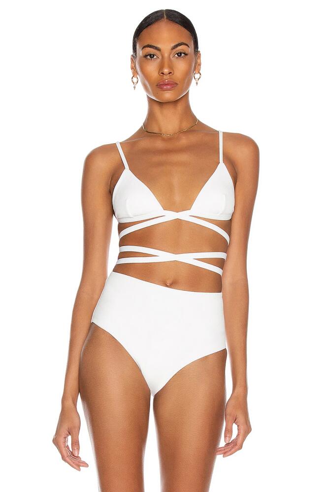 Matteau Wrap Triangle Bikini Top in White Cover