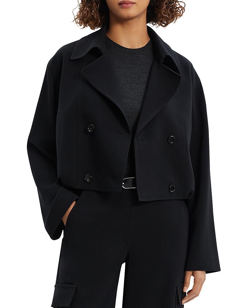 Theory Admiral Crepe Cropped Trench Jacket Cover