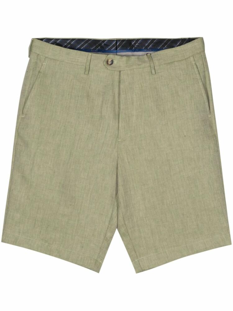 ETRO herringbone linen bermuda shorts - Green Cover