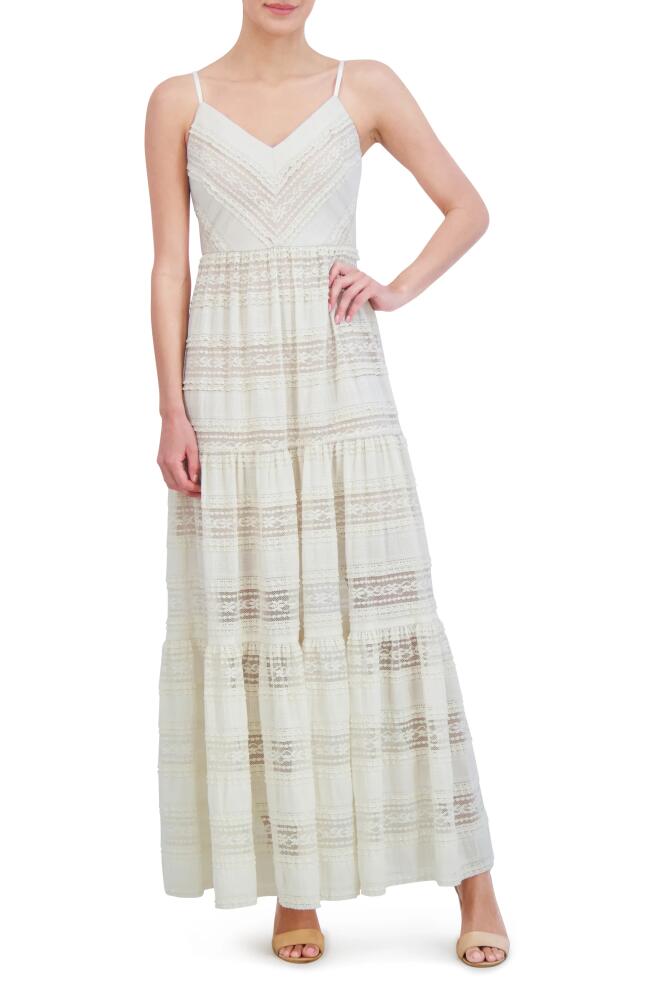 Eliza J Lace Inset Detail Maxi Dress in Ivory Cover