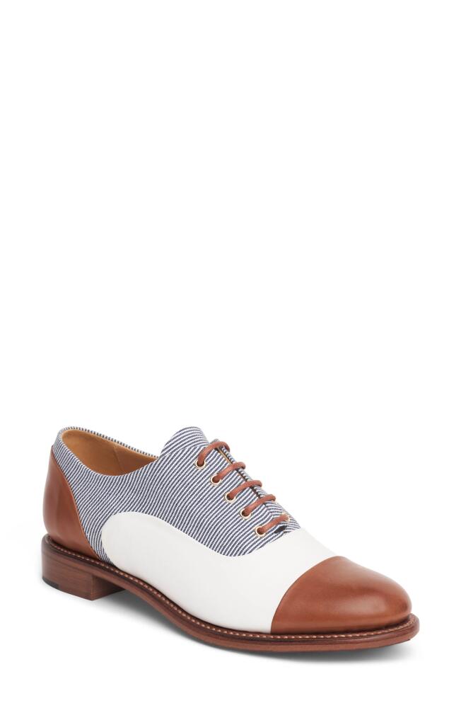 The Office of Angela Scott Ms. Baker Cap Toe Oxford in Seersucker Cover