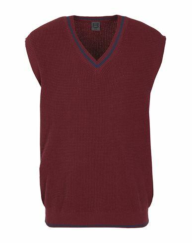 8 By Yoox Cotton Rib Knit S/less V-neck Man Sweater Burgundy Cotton, Recycled cotton Cover