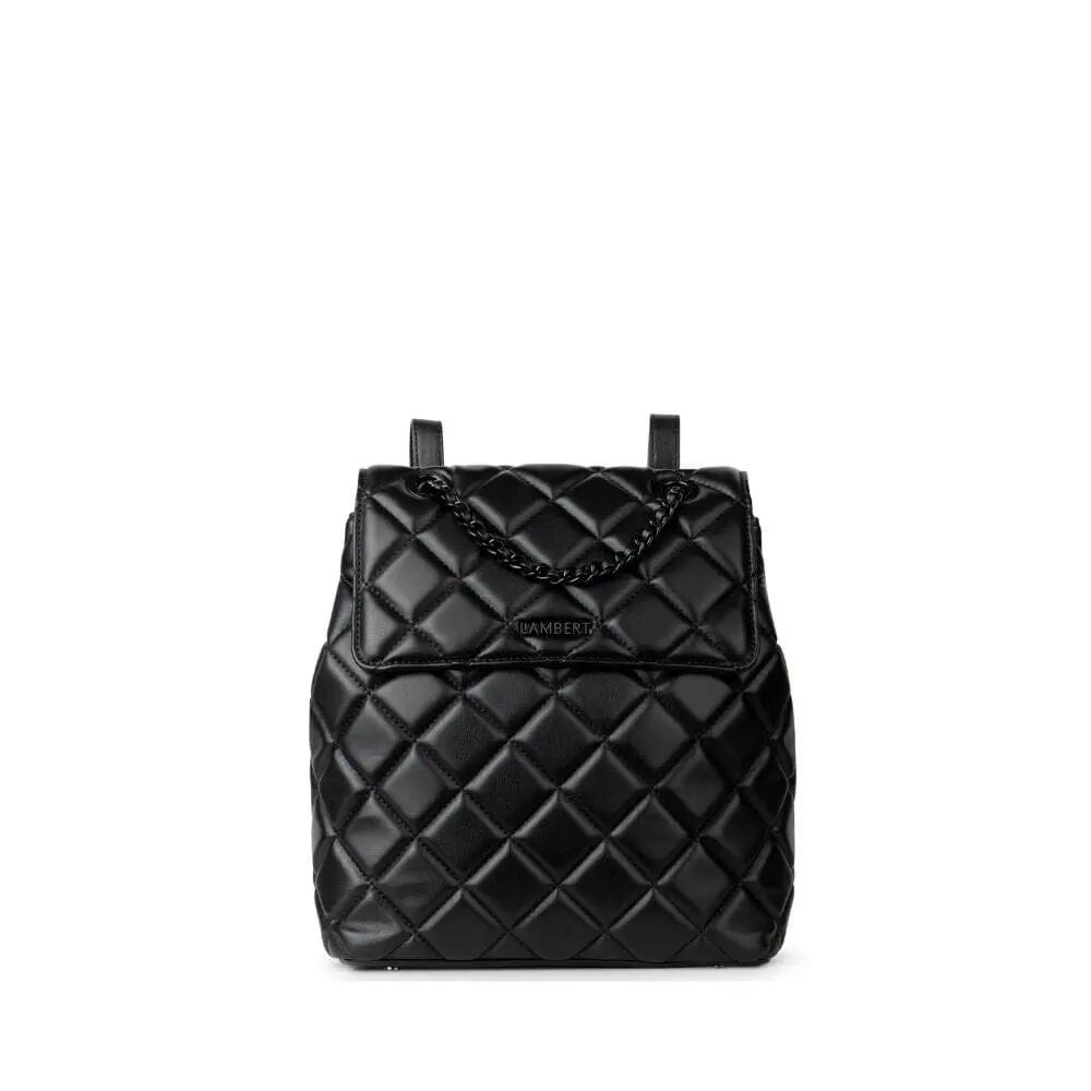 Lambert The Sadie - 2-In-1 Quilted Vegan Leather Backpack in Black Cover