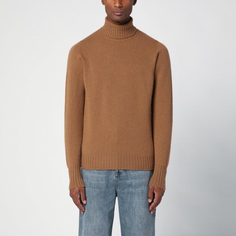 Drumohr Camel-coloured turtleneck sweater in wool Cover