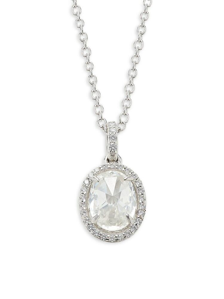 Lafonn Women's Classic Platinum-Plated Sterling Silver & Simulated Diamond Pendant Necklace/18" Cover