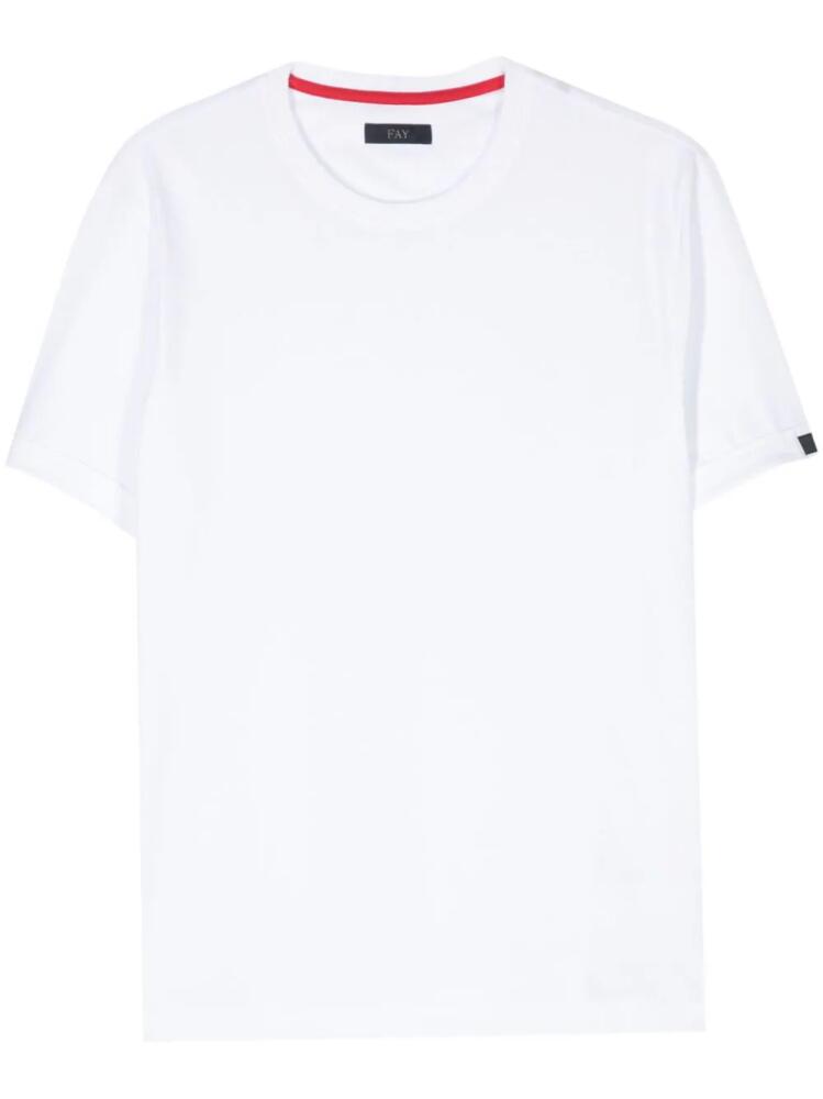 Fay logo-patch cotton T-shirt - White Cover