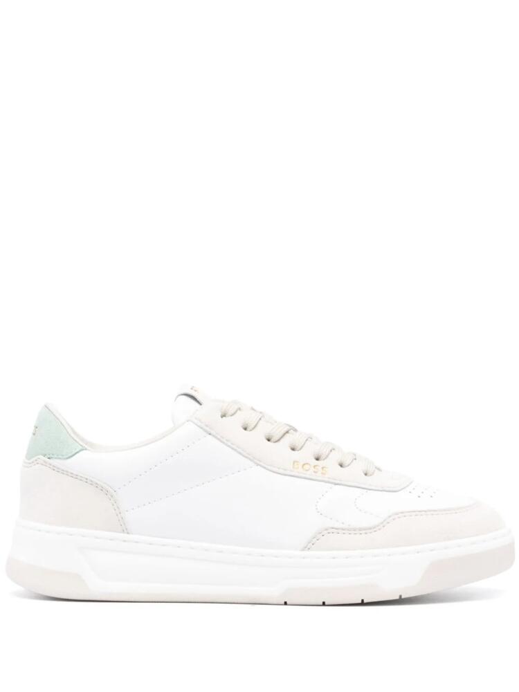 BOSS colourblock leather snakers - White Cover