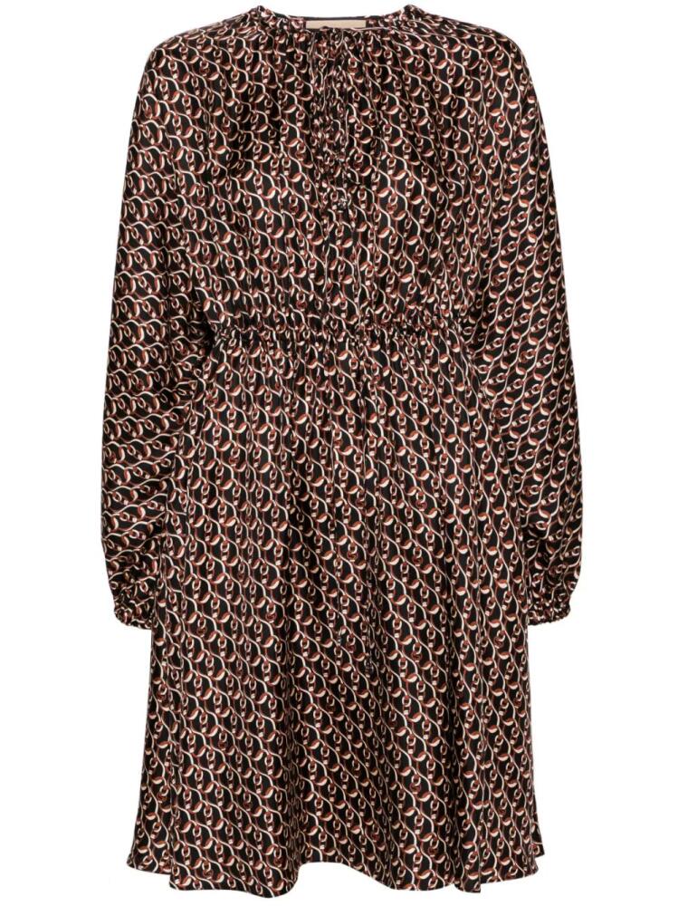 Gucci Interlocking G chain-print silk dress - Black Cover