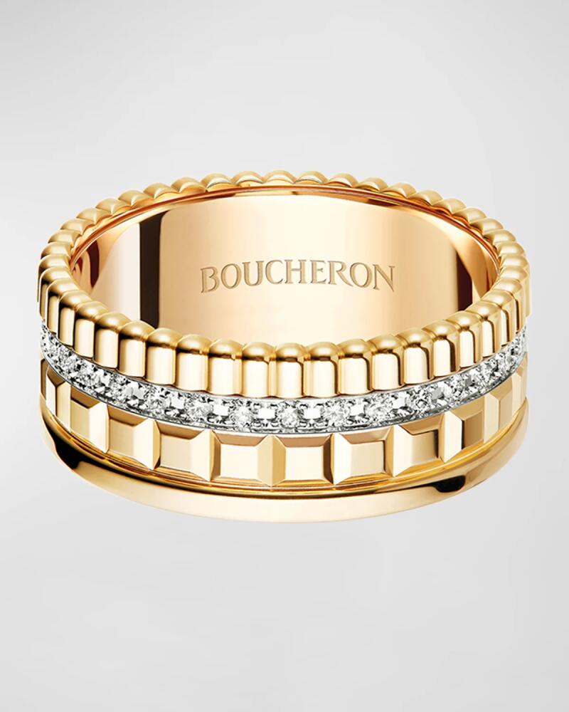 Boucheron Quatre Radiant 18K Gold Band Diamond Ring Cover