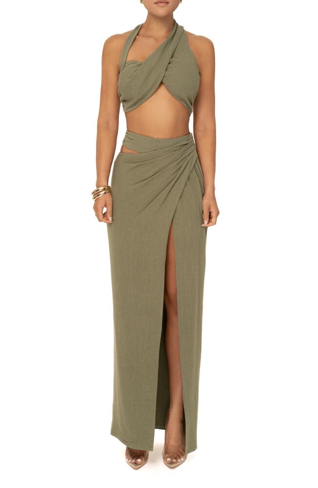 JLUXLABEL New Age Crop Top & Skirt Set in Green Cover