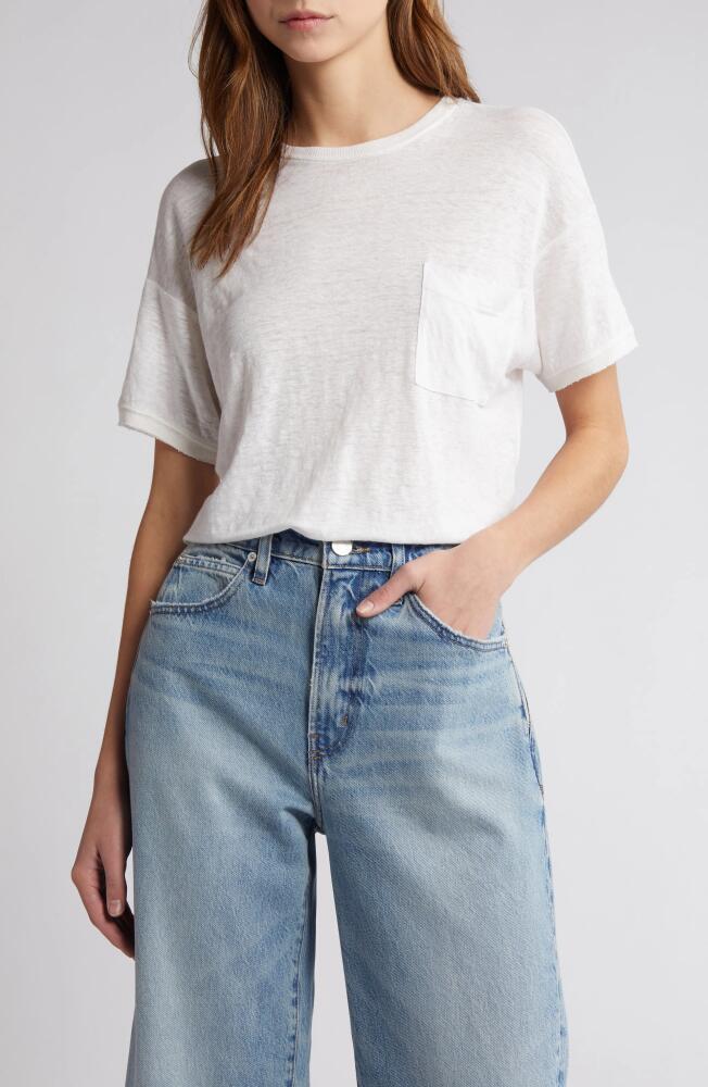 FRAME Pocket Organic Linen T-Shirt in White Cover