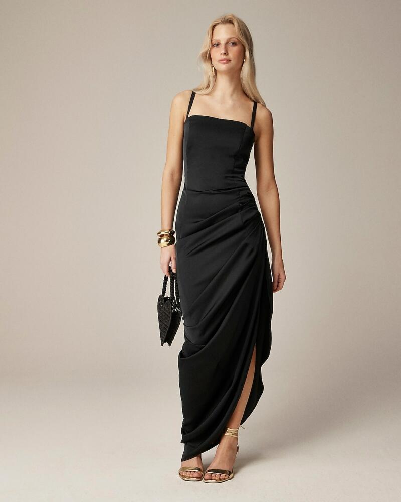 J.Crew Collection asymmetrical ruched dress in stretch satin Cover