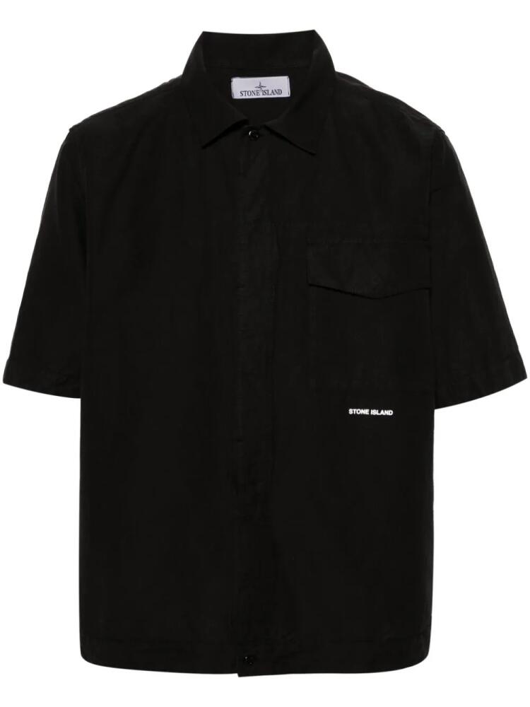 Stone Island logo-print short-sleeve shirt - Black Cover