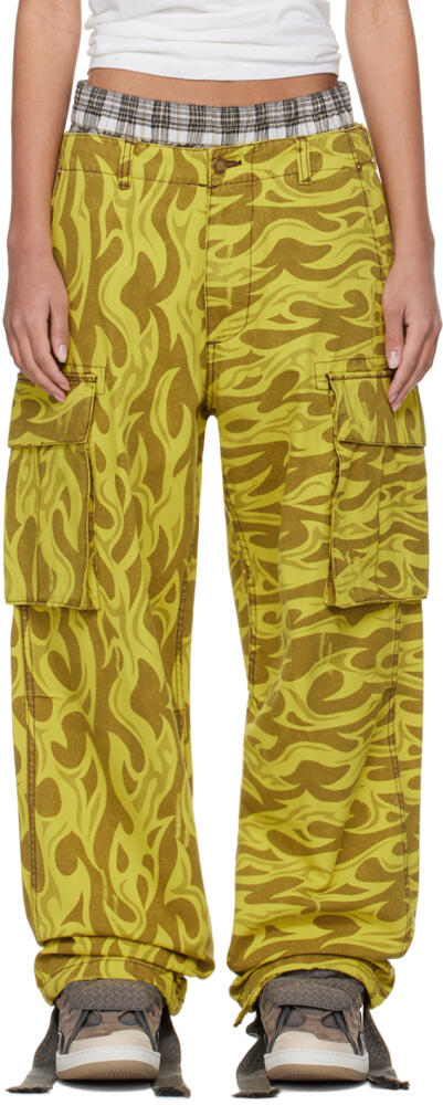 ERL Yellow Flame Cargo Pants Cover