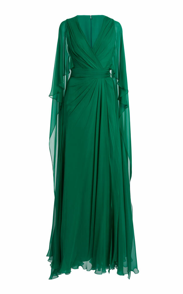 Zuhair Murad - Cape-Sleeve Silk Chiffon Maxi Dress - Green Cover