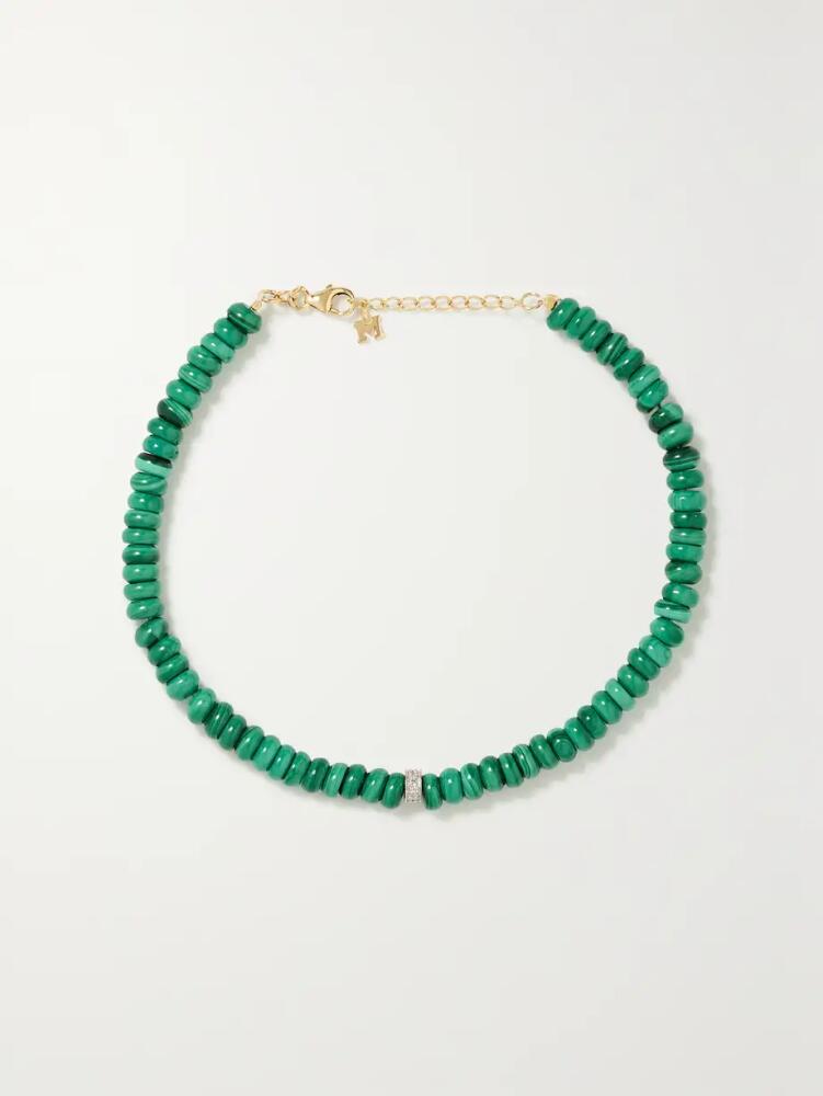 Mateo - 14-karat Gold, Malachite And Diamond Bracelet - Green Cover