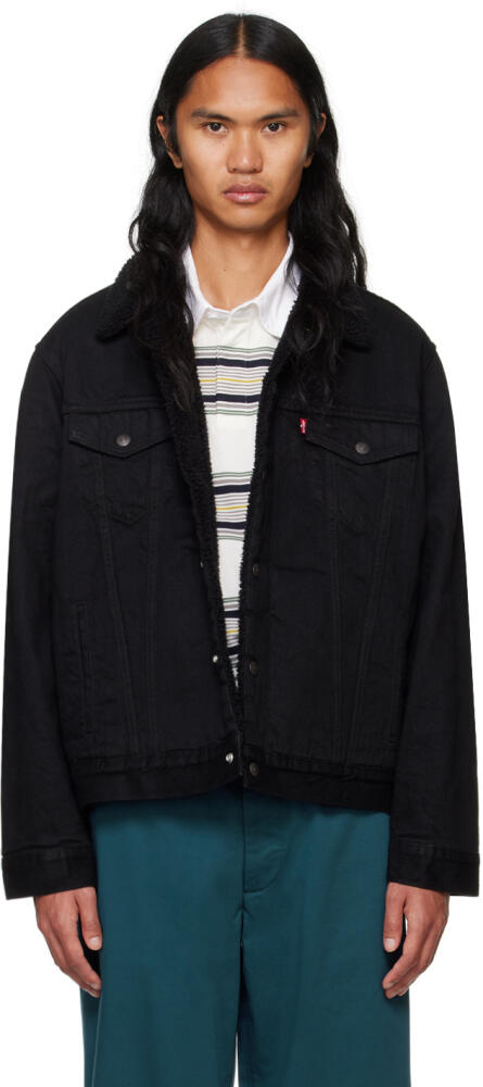 Levi's Black Type III Sherpa Denim Trucker Jacket Cover