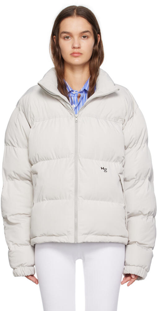 HommeGirls Gray Quilted Down Jacket Cover