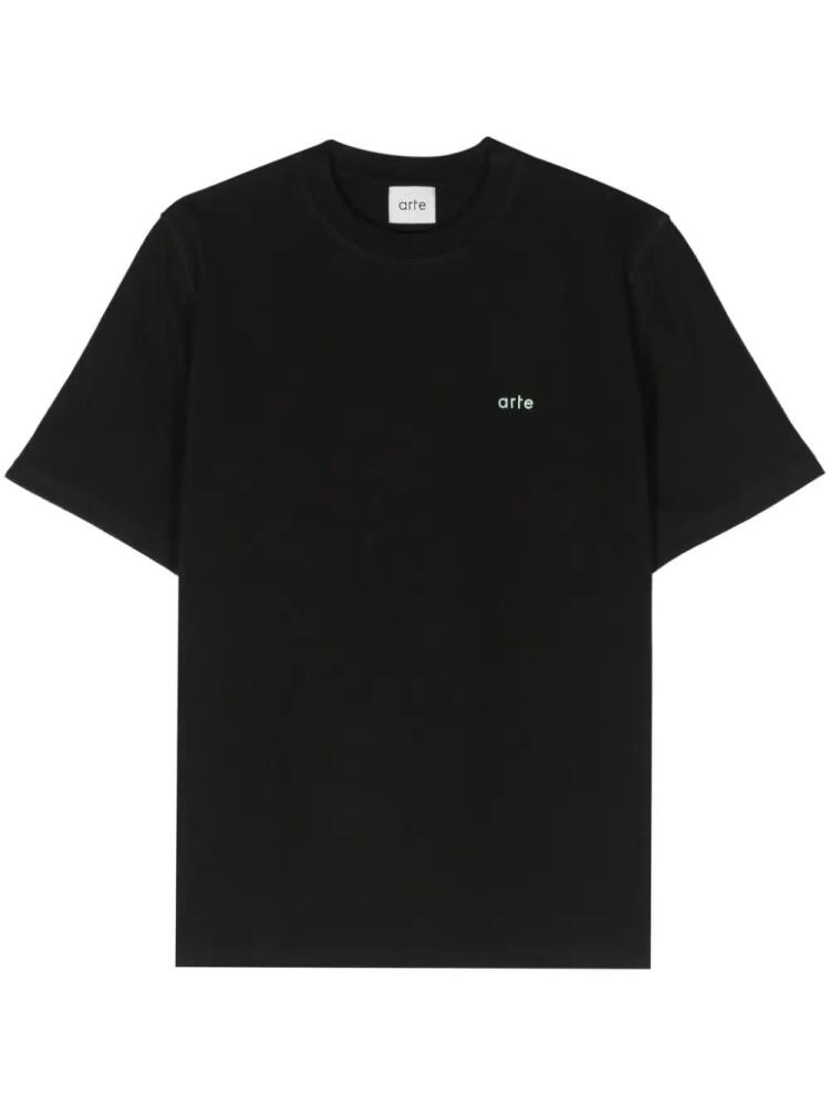 ARTE Teo logo-embroidered cotton T-shirt - Black Cover