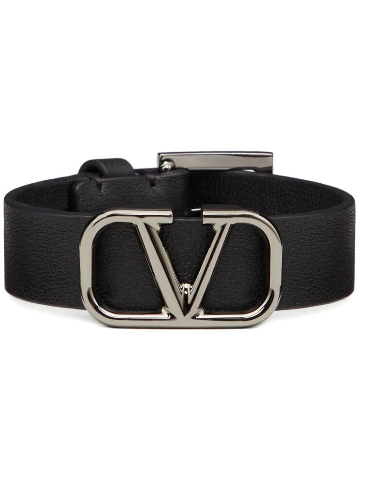 Valentino Garavani VLogo Signature leather bracelet - Black Cover