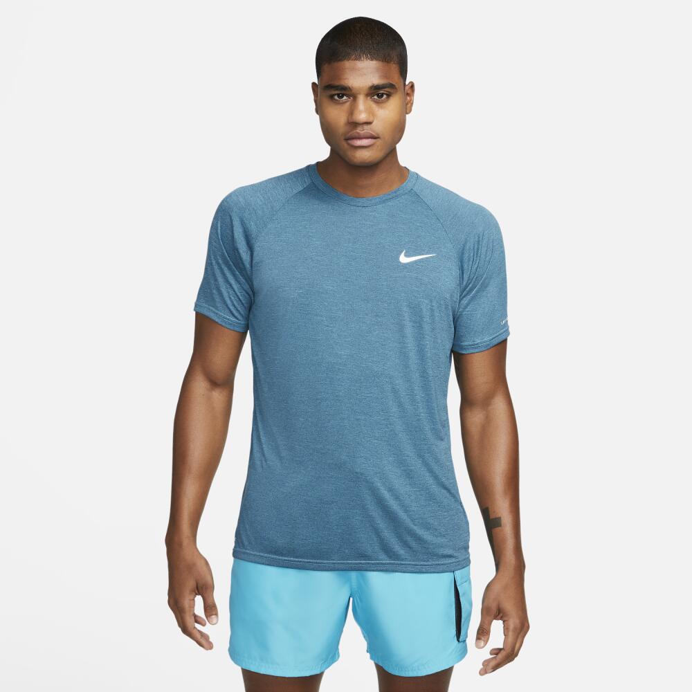 Nike Men's Dri-FIT Short-Sleeve Hydroguard in Blue Cover