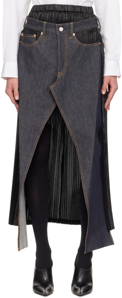 Junya Watanabe Indigo & Black Levi's Edition Midi Skirt Cover