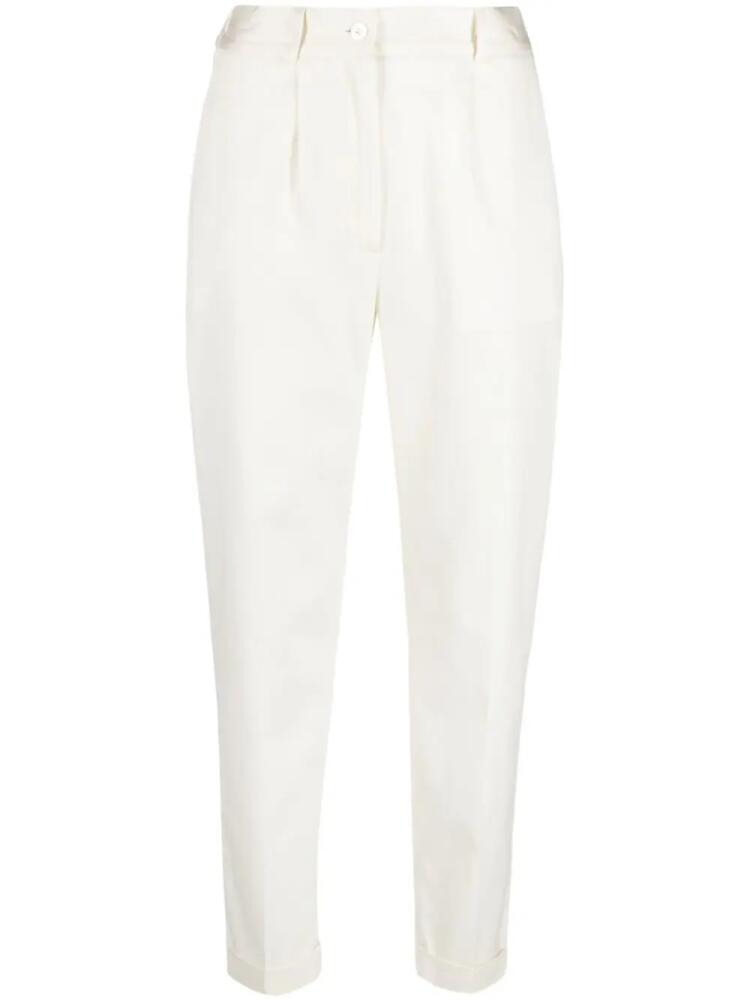 Kiton high-waisted tapered twill trousers - Neutrals Cover