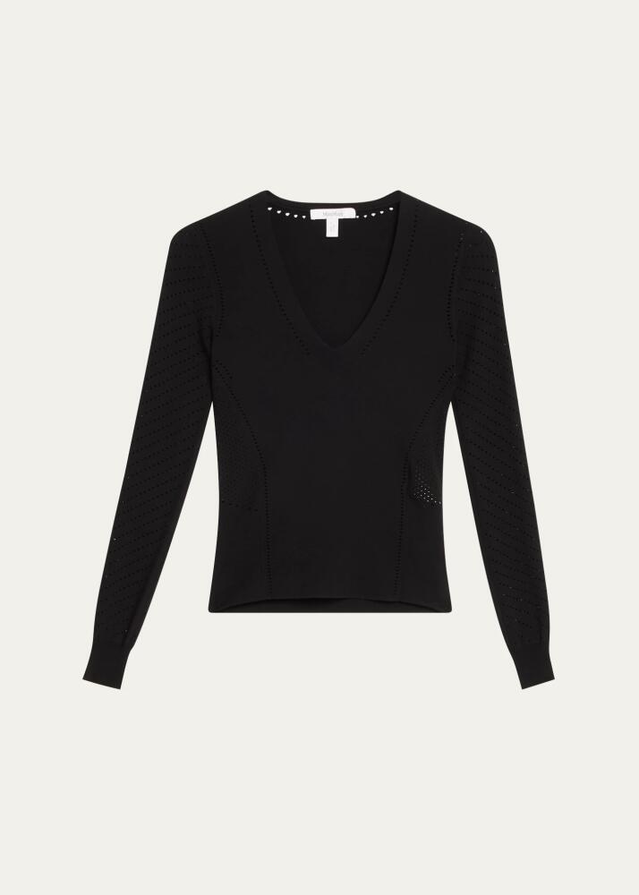 Max Mara Nadar V Neck Open-Knit Sweater Cover