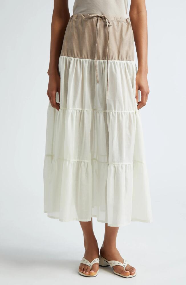 Paloma Wool Calabria Tiered Organic Cotton Voile Skirt in Ecru Cover