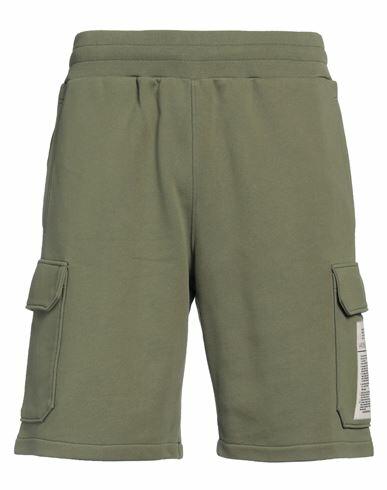 Moschino Man Shorts & Bermuda Shorts Military green Cotton Cover