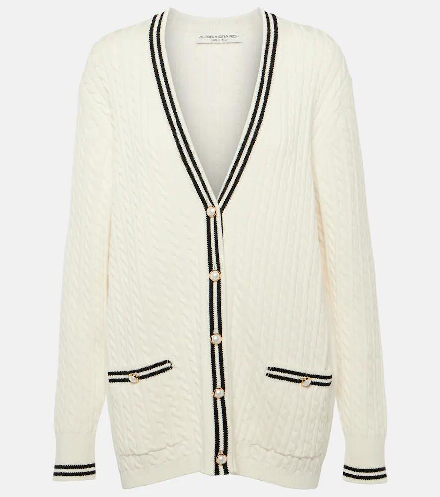 Alessandra Rich Oversized cable-knit cotton cardigan Cover