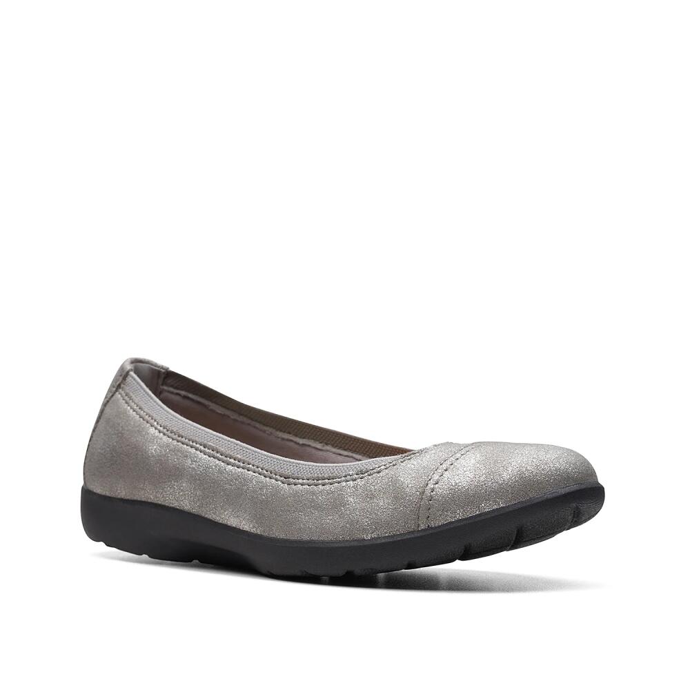 Clarks Meadow Opal Ballet Flat | Women's | Pewter Fabric Cover