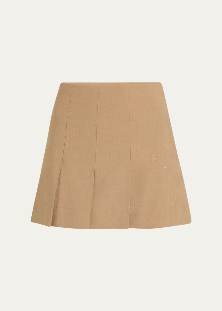 Ganni Pleated Melange Mini Skirt Cover