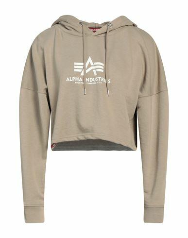 Alpha Industries Woman Sweatshirt Beige Cotton, Polyester Cover