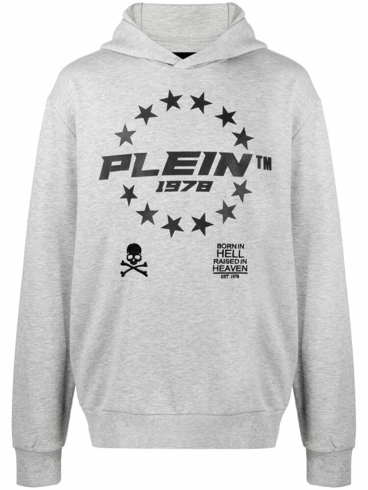 Philipp Plein logo-print pullover hoodie - Grey Cover