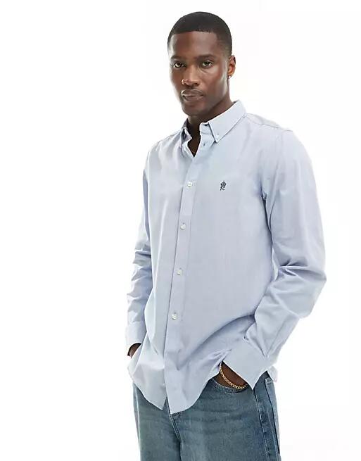 French Connection long sleeve oxford shirt in sky blue Cover