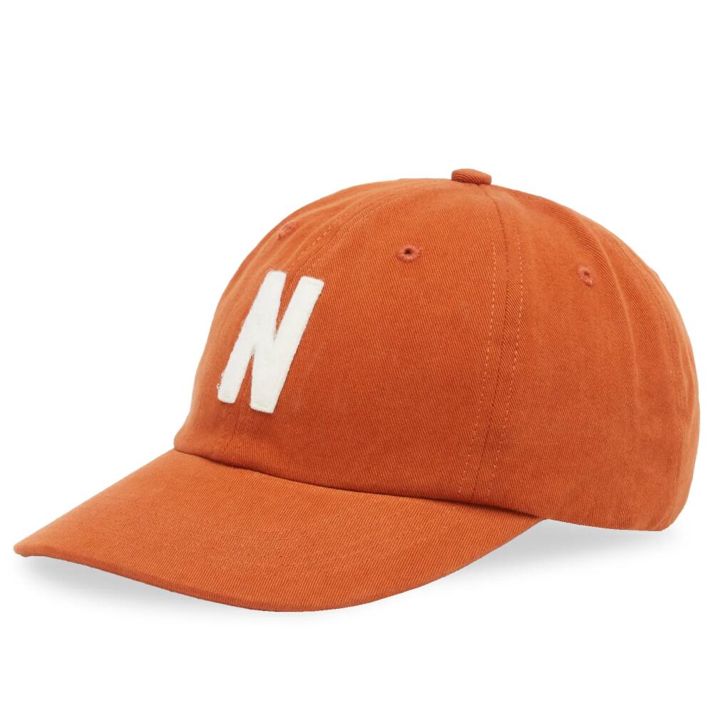 Norse Projects Men's Felt N Twill Sports Cap in Burnt Ochre Cover