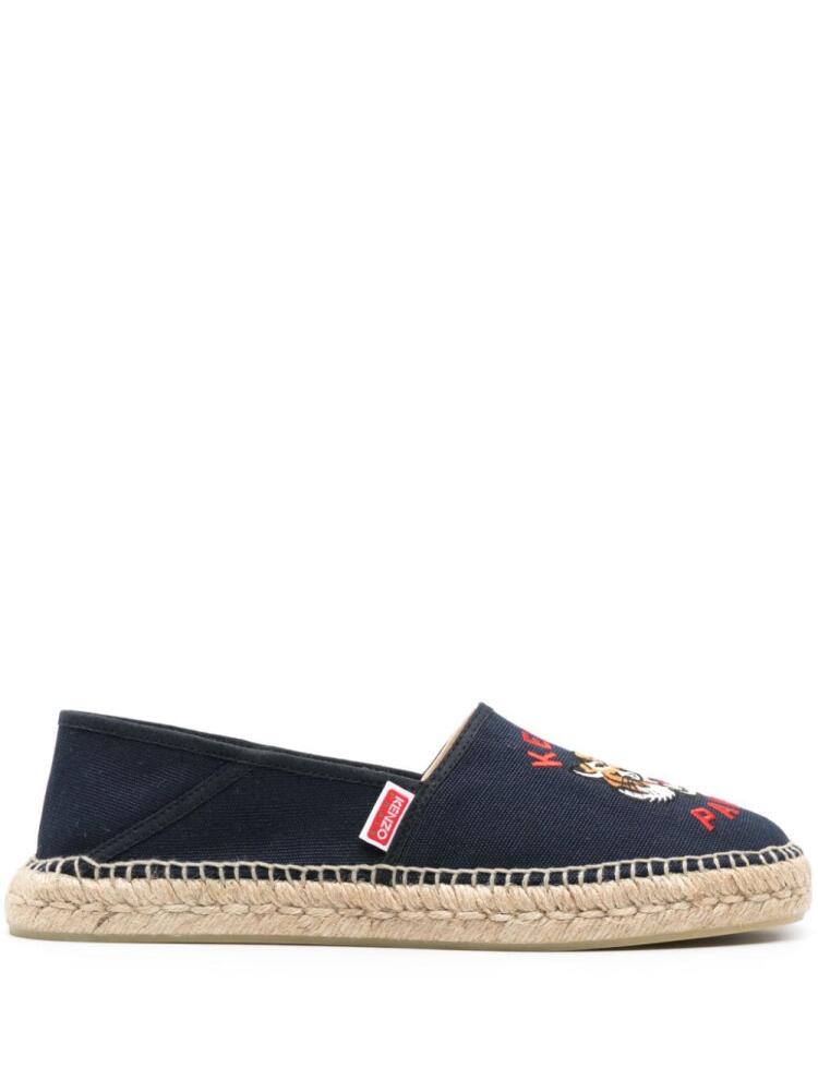 Kenzo tiger embroidered cotton espadrilles - Blue Cover