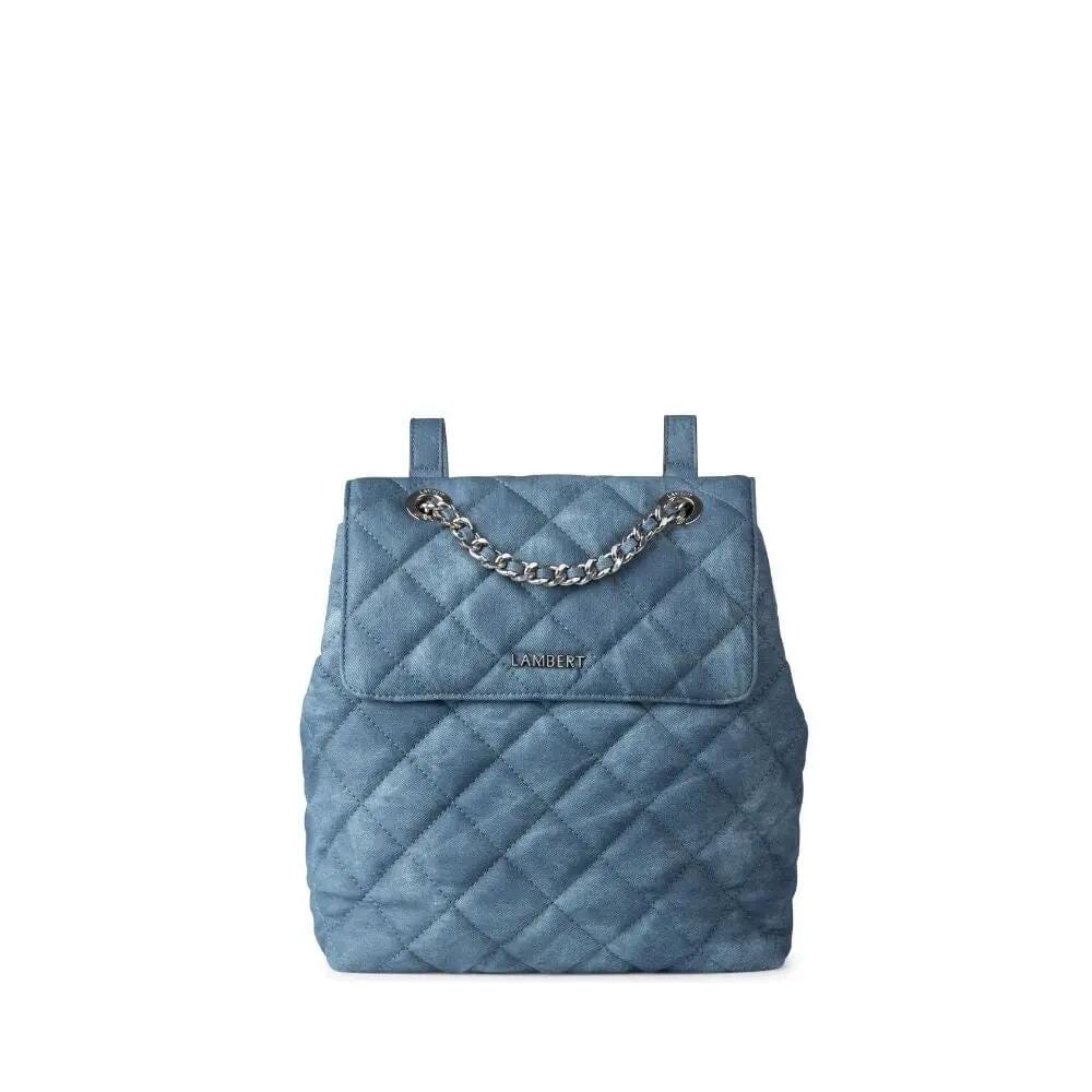 Lambert The Sadie - 2-In-1 Quilted Vegan Leather Backpack in Faux Denim Cover