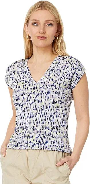 NIC+ZOE Abstract Ikat V-Neck Tank (Indigo Multi) Women's Clothing Cover