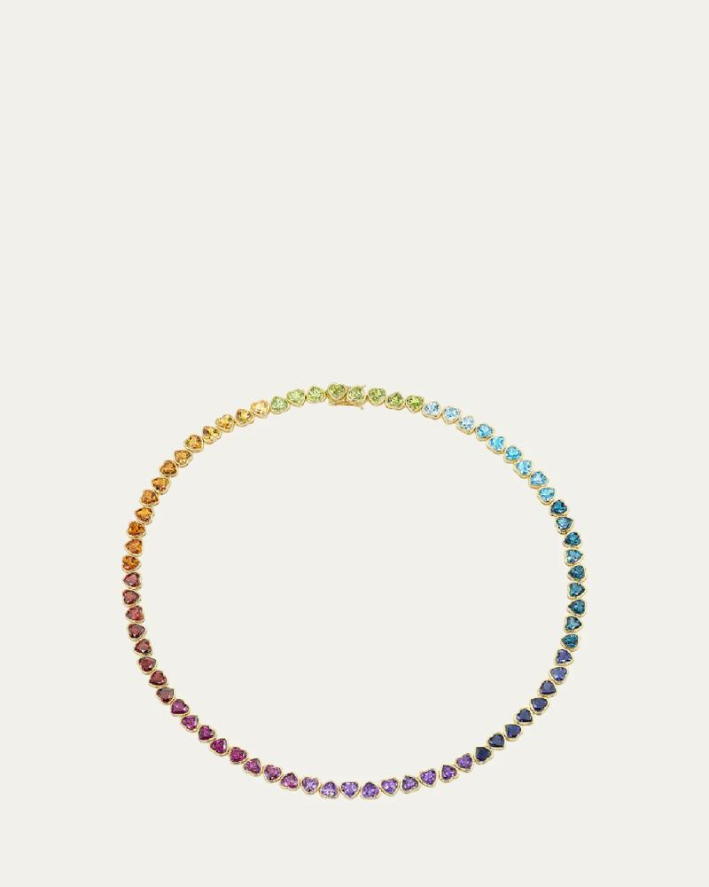 Emily P. Wheeler 14K Yellow Gold I Heart Rainbows Semi-Precious Gemstone Necklace, 16"L Cover