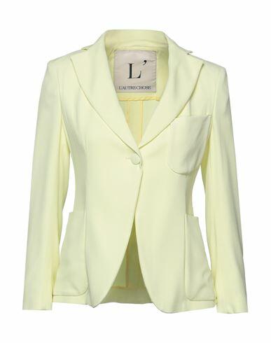 L' Autre Chose Woman Blazer Light yellow Acetate, Viscose Cover